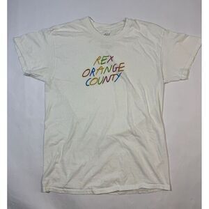 Rex Orange County T-Shirt Adult Size Medium Rainbow Handwriting Pop Mens‎